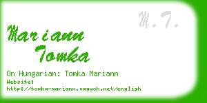 mariann tomka business card